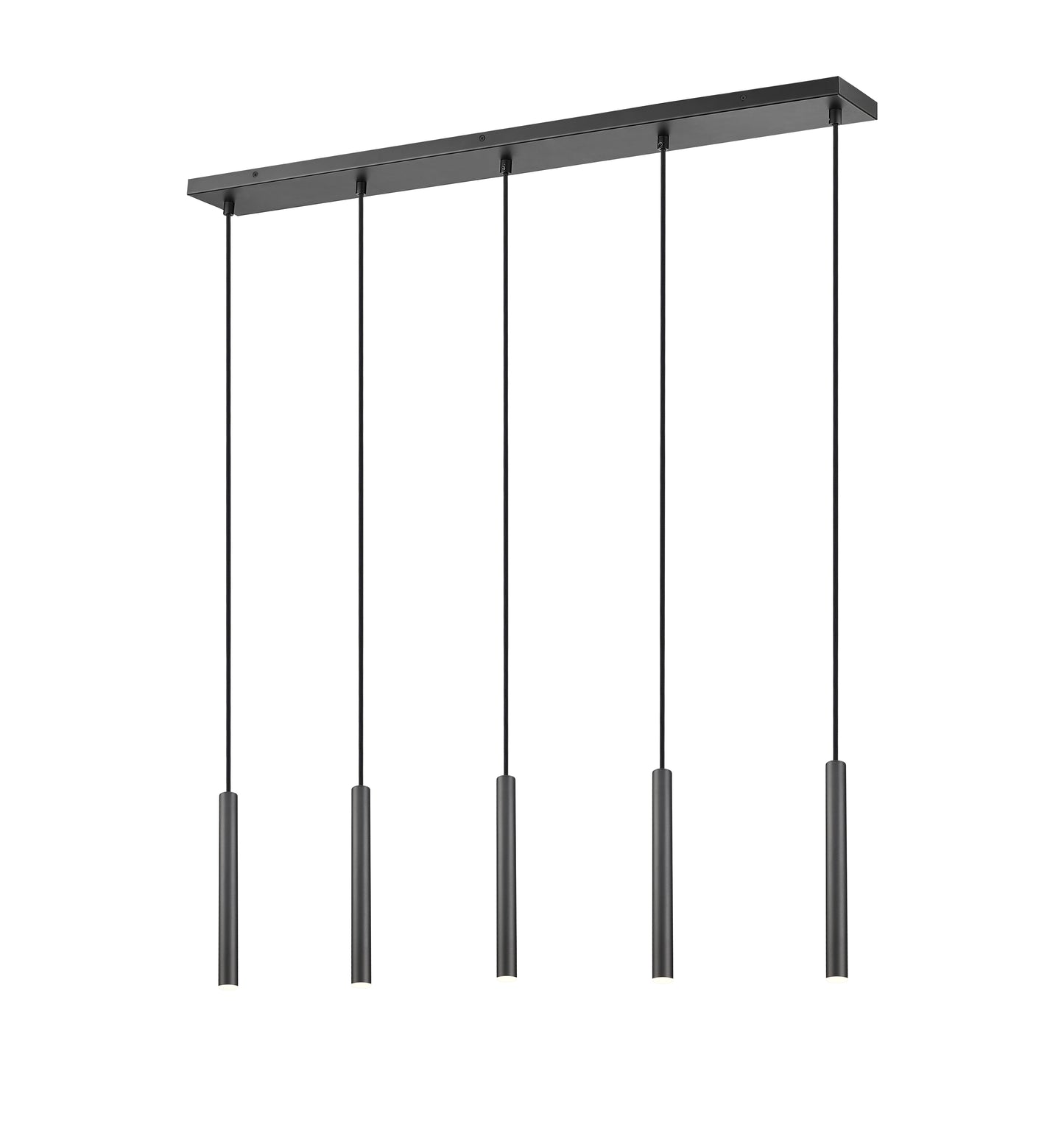 919MP12-5L-MB-LED - Forest 5 Light Linear 42" Chandelier - Matte Black