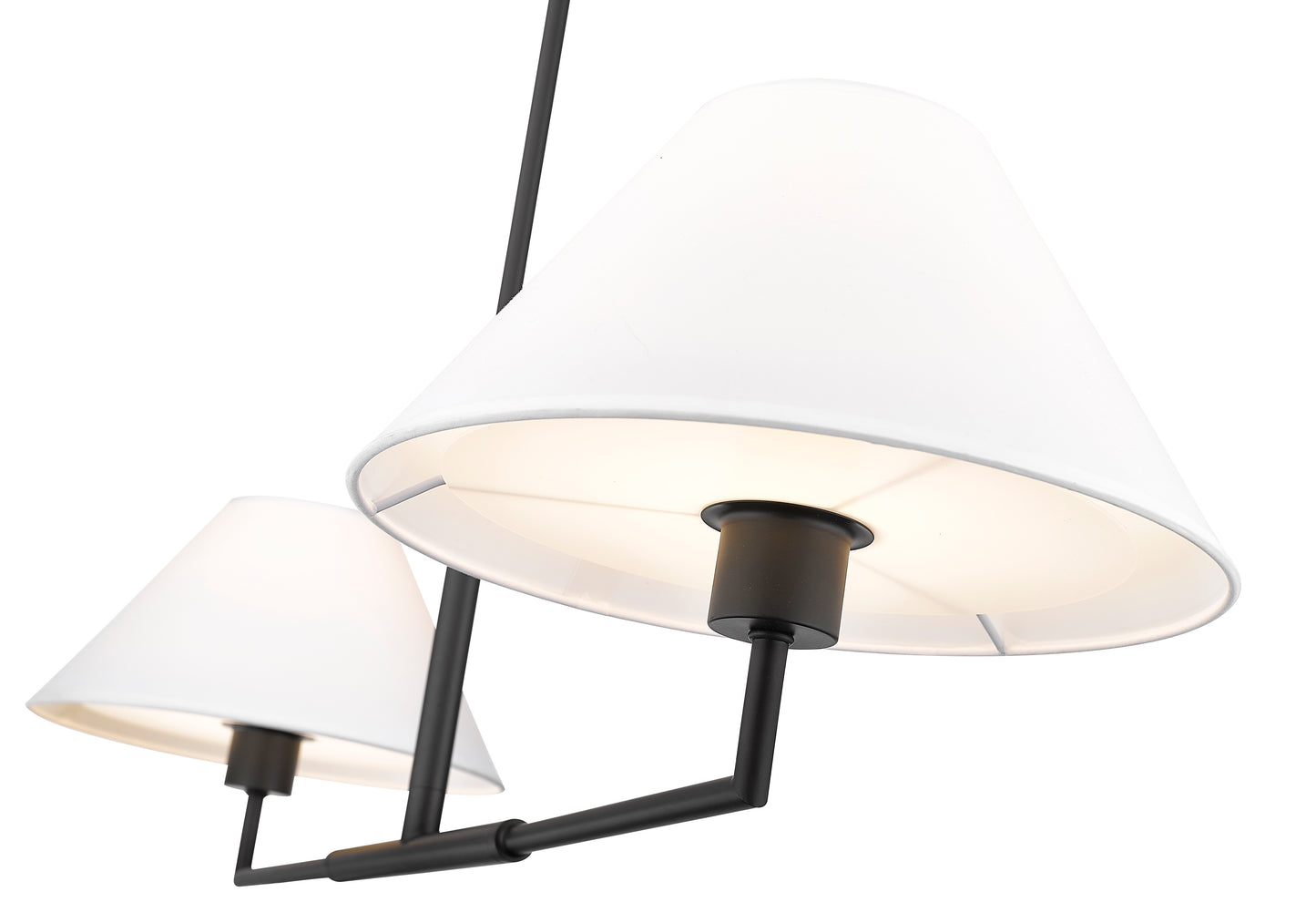 744-42L-MB - Leila 2 Light 12" Chandelier - Matte Black