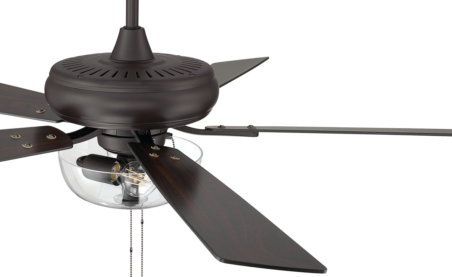 ECF201CBZ5-CBZWLN - EOS 2 Light Clear Bowl 52" Ceiling Fan 52" 5 Blade Ceiling Fan with Light Kit - Classic Bronze
