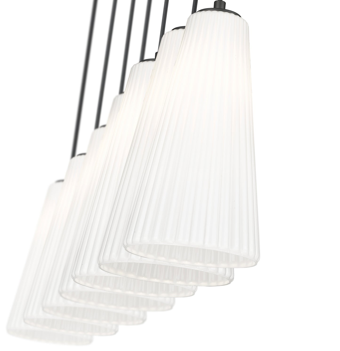 3043P7-7L-MB - Farrell 7 Light Linear 54" Chandelier - Matte Black