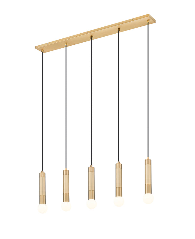 1956P-5L-MGLD - Stari 5 Light Linear 42" Chandelier - Modern Gold