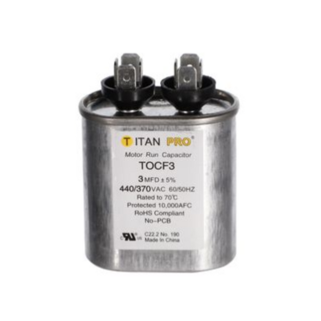 TOCF3 - TITAN PRO CAPACITOR 3 MFD 440/370V OVAL
