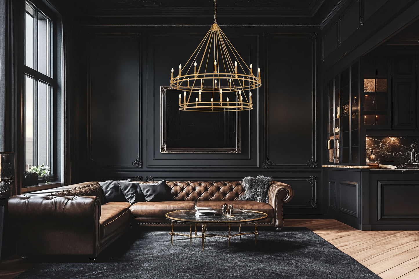 4005-28SBR - Dennison 28 Light 60" Chandelier - Signature Brass