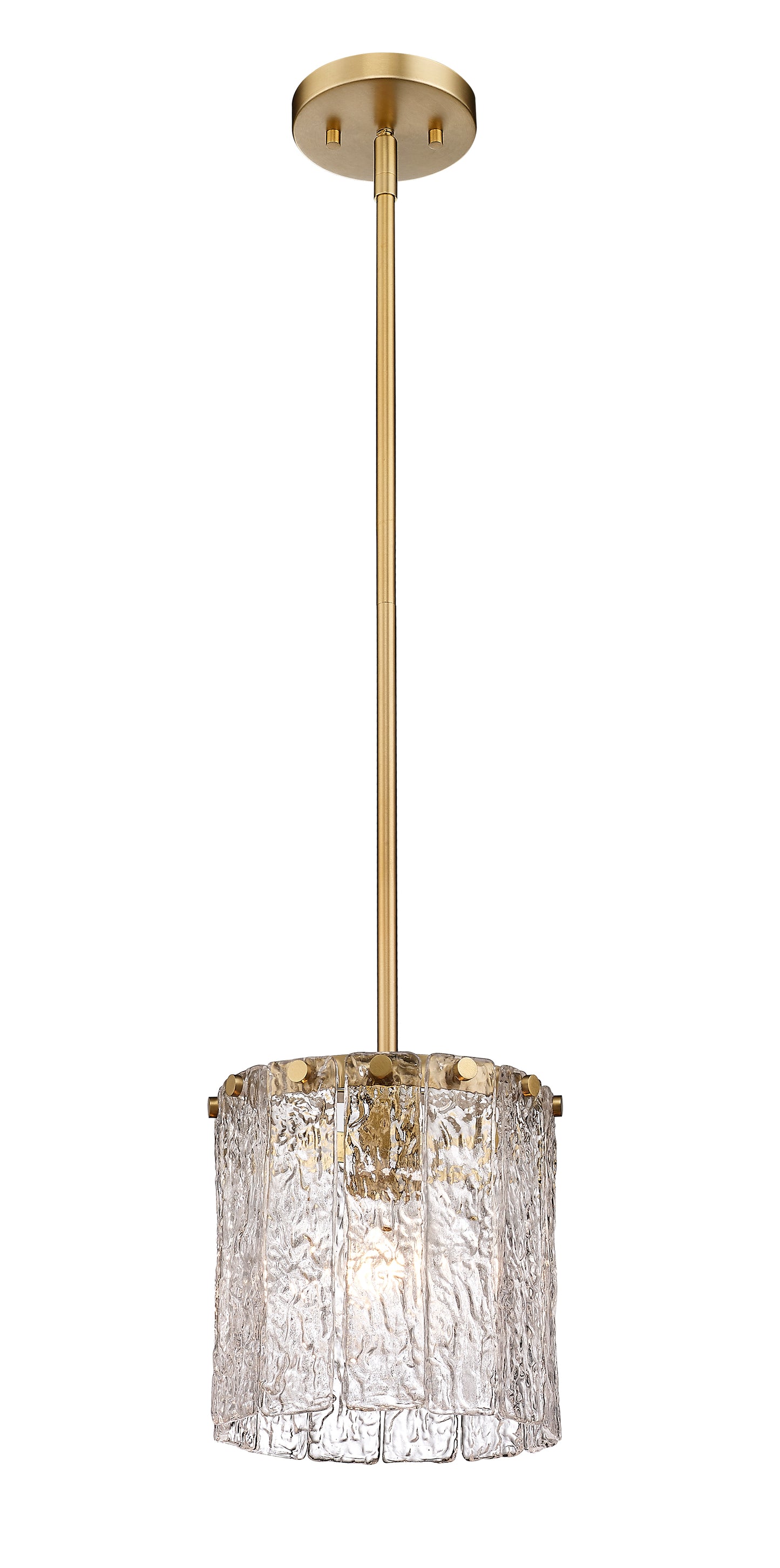 1943P8-MGLD - Glacier 1 Light 8" Pendant - Modern Gold
