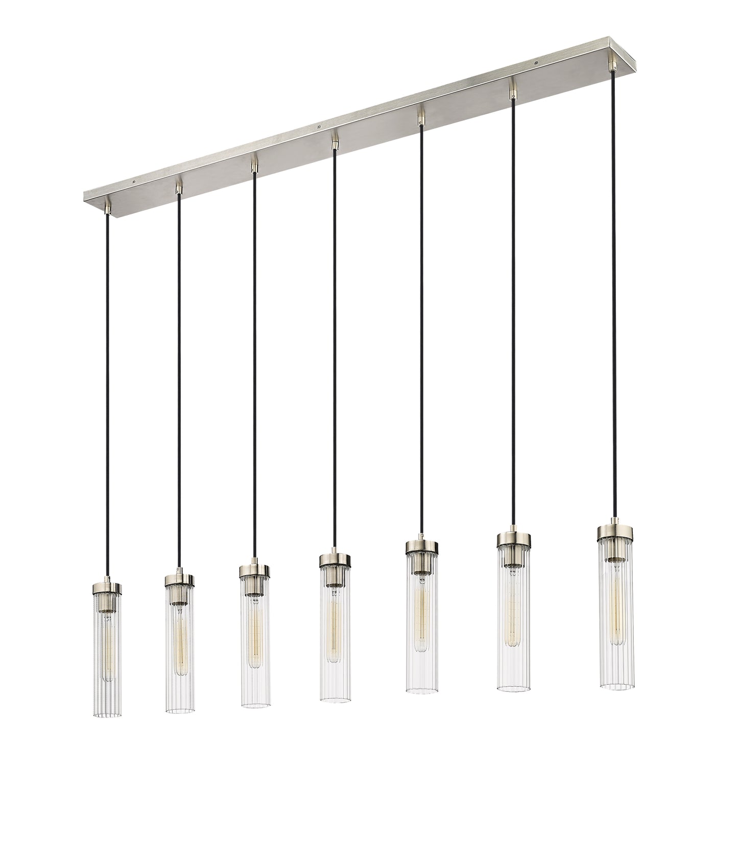 740P-7L-BN - Beau 7 Light Linear 54" Chandelier - Brushed Nickel