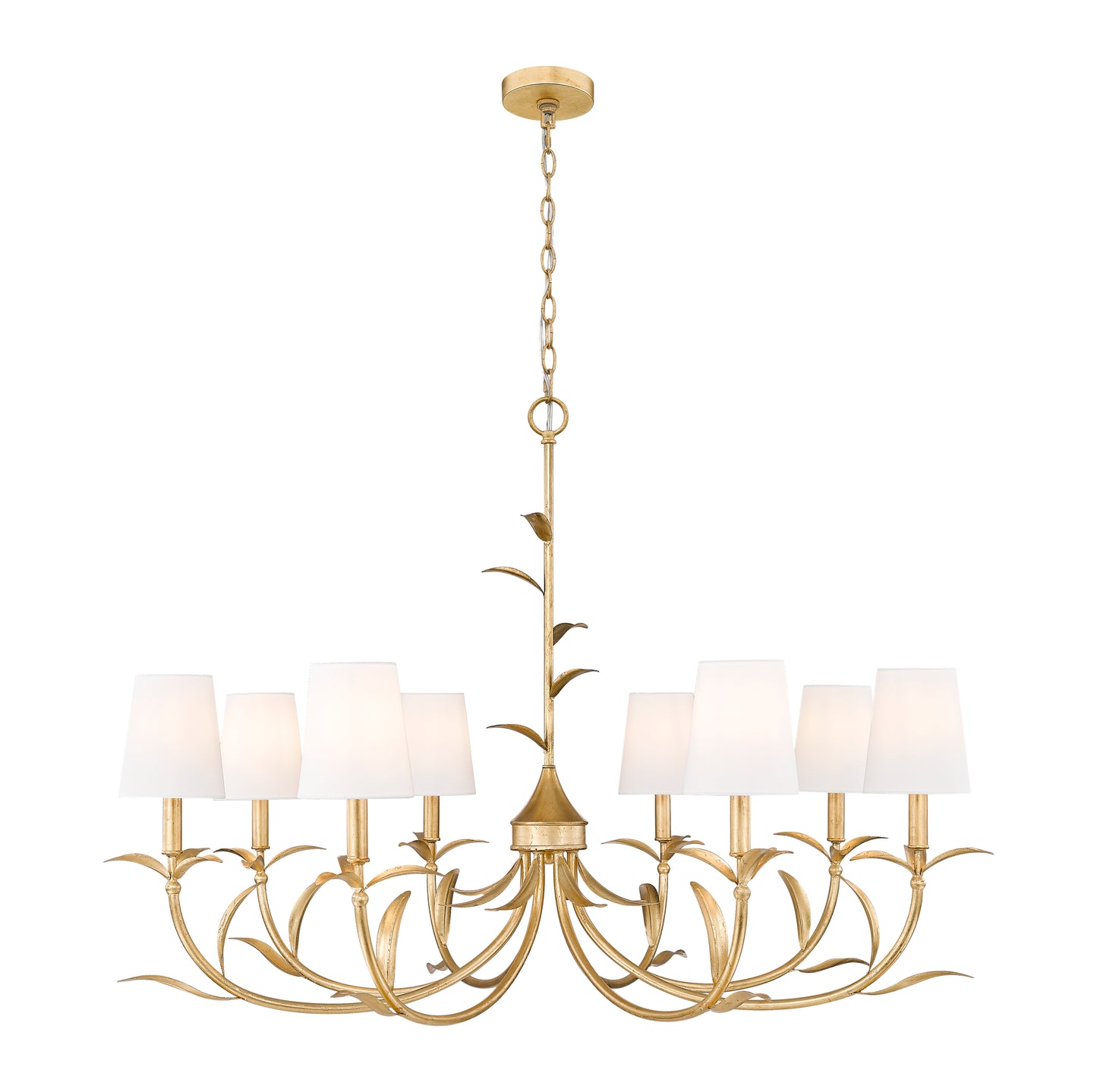 830-42GLF - Aslin 8 Light 42" Chandelier - Gold Leaf