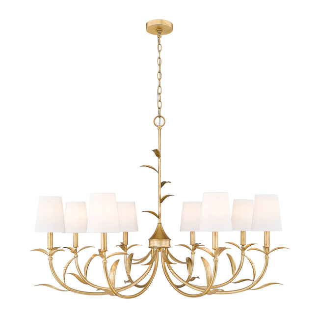 830-42GLF - Aslin 8 Light 42" Chandelier - Gold Leaf