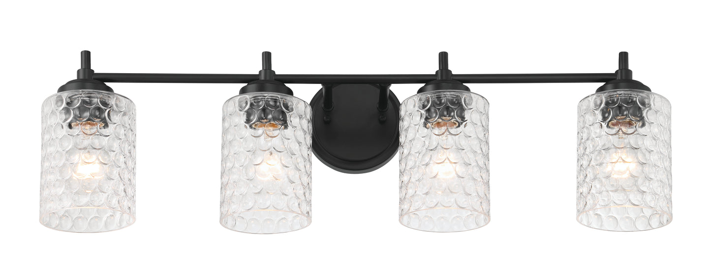 60504-FB - Claire 4 Light 30" Wide Vanity Light - Flat Black