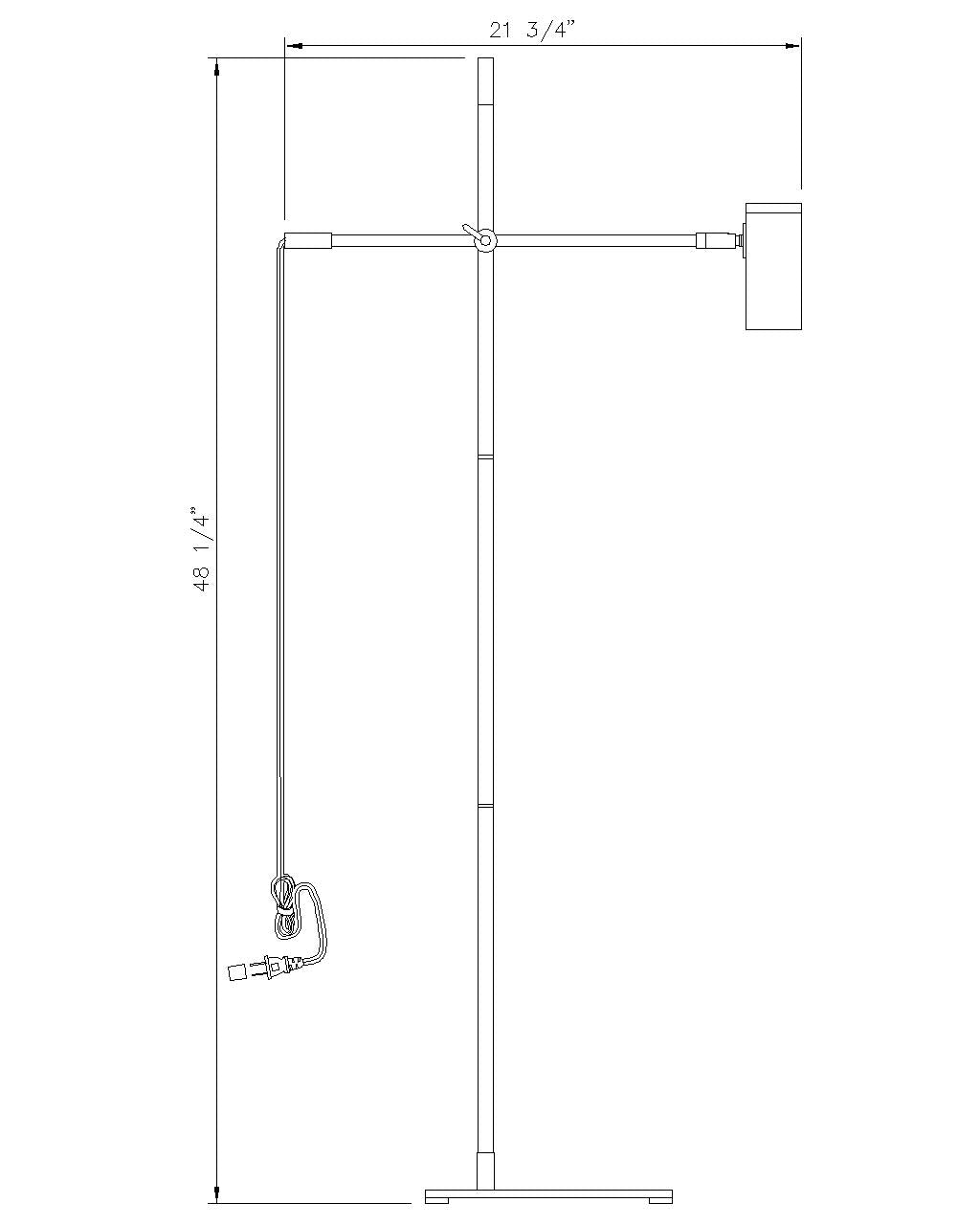 814FL-MB - Calumet 1 Light Floor 48" Lamp - Matte Black
