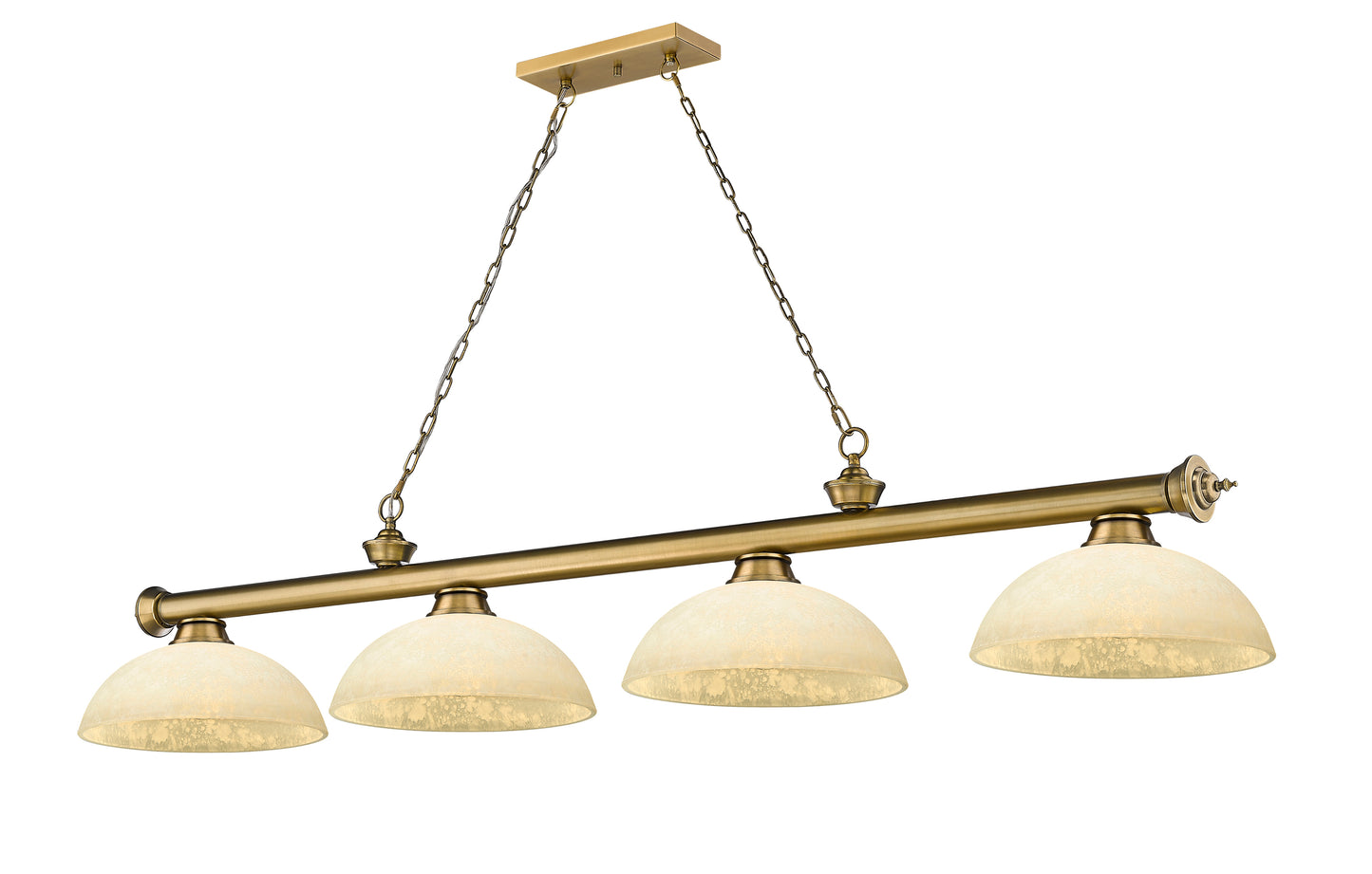 2306-4RB-DGM14 - Cordon 4 Light 81" Billiard - Rubbed Brass