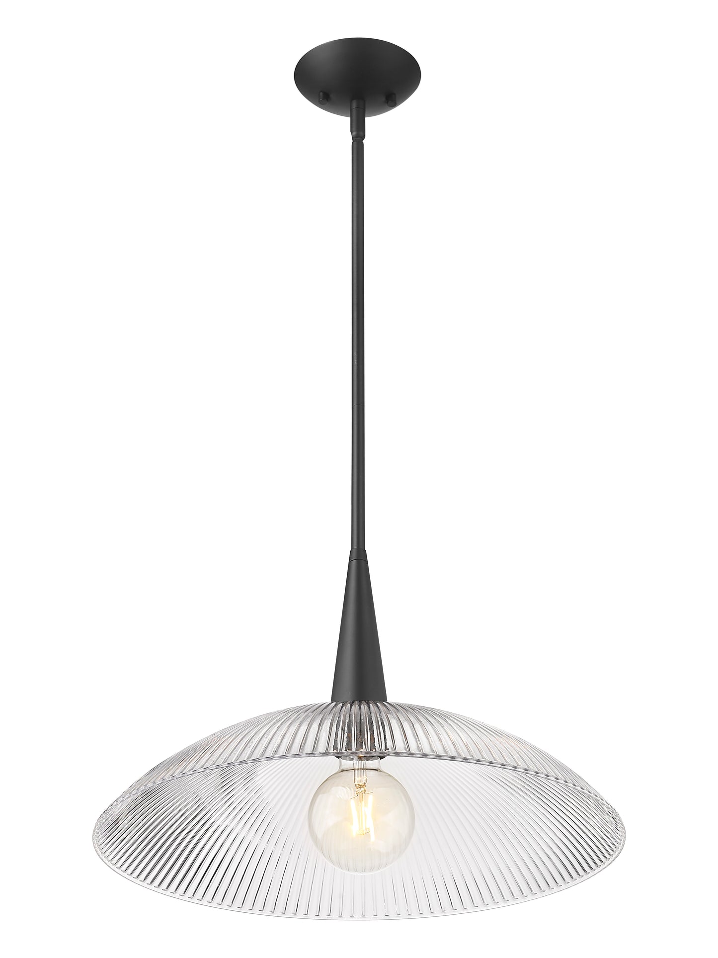 3051P18-MB - Lunelle 1 Light 18" Pendant - Matte Black