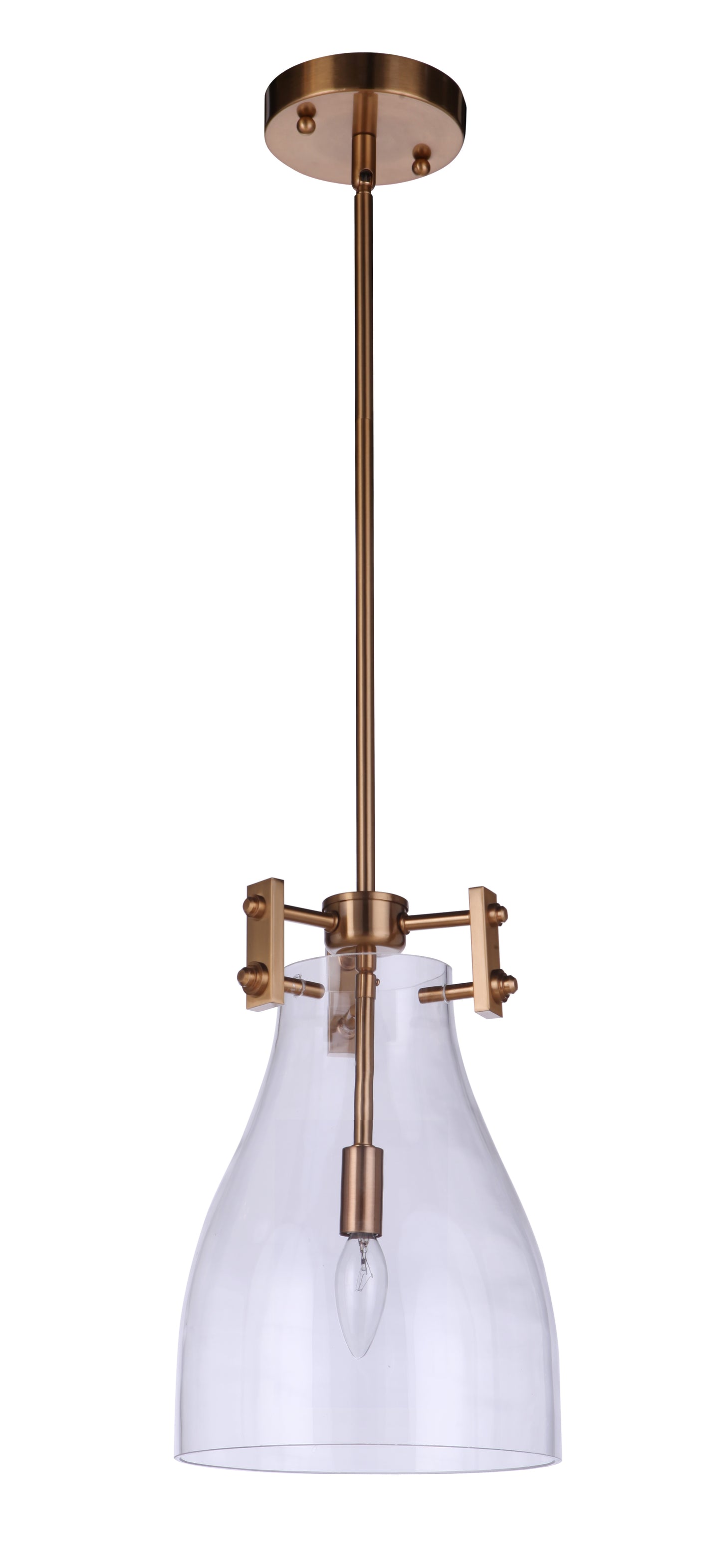 55891-SB - Chardonnay 1 Light 8.88" Wide Mini Pendant - Satin Brass