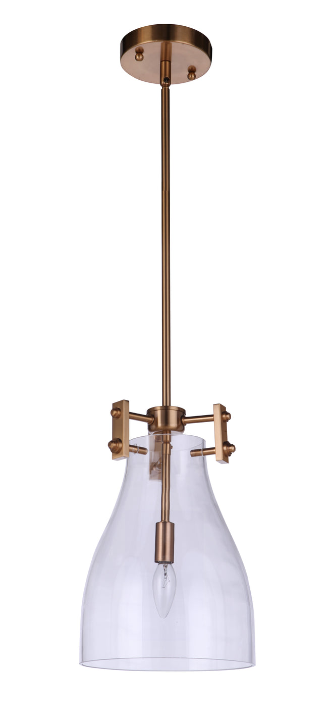 55891-SB - Chardonnay 1 Light 8.88" Wide Mini Pendant - Satin Brass