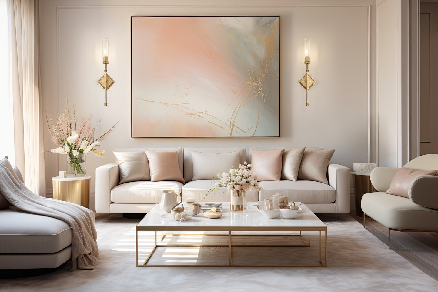 3047-1S-MGLD - Esme 1 Light Wall 24" Sconce - Modern Gold