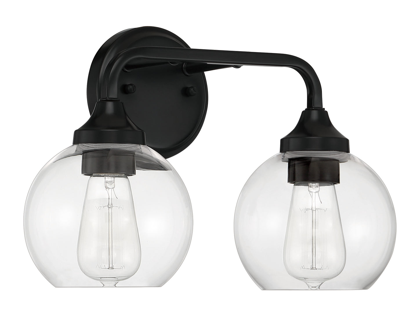 56202-FB - Glenda 2 Light 14.75" Wide Vanity Light - Flat Black