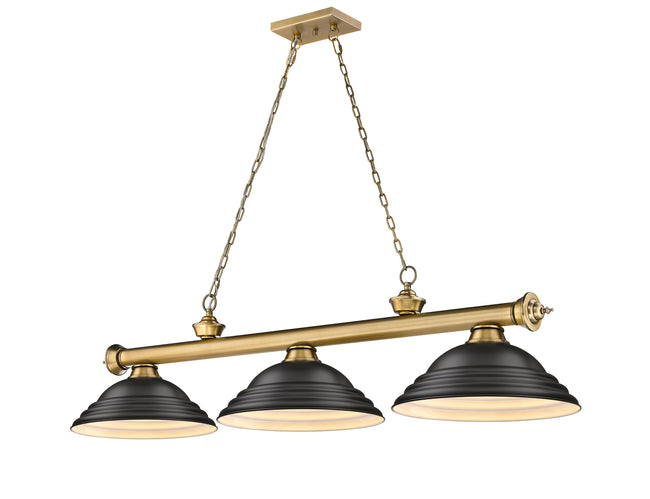 2306-3RB-SMB - Cordon 3 Light 58" Billiard - Rubbed Brass
