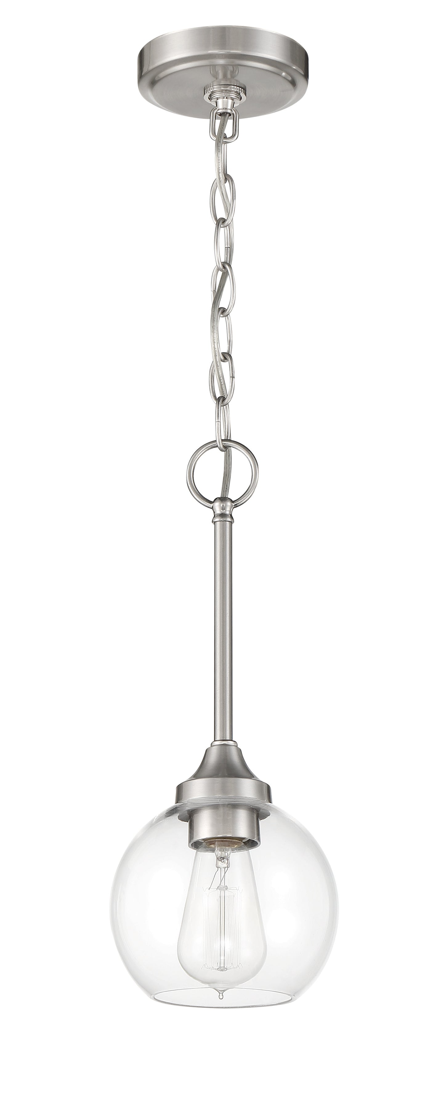 56291-BNK - Glenda 1 Light 6" Wide Mini Pendant - Brushed Nickel