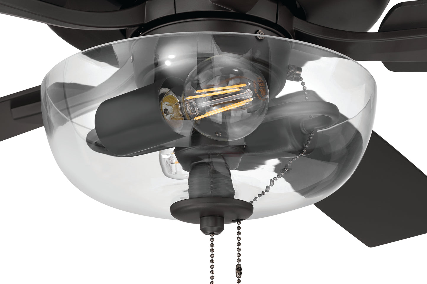 ECF201CBZ5-CBZWLN - EOS 2 Light Clear Bowl 52" Ceiling Fan 52" 5 Blade Ceiling Fan with Light Kit - Classic Bronze