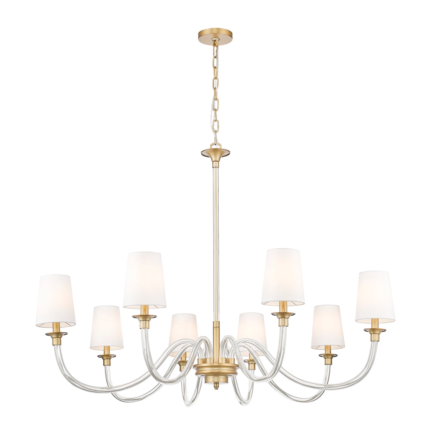 1950-8RB - Katerina 8 Light 46" Chandelier - Rubbed Brass
