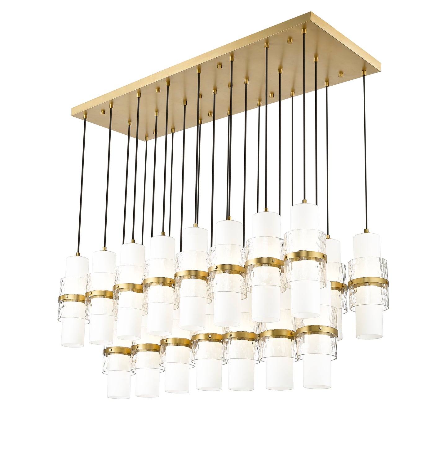 1946P-23L-MGLD - Cayden 23 Light Linear 54" Chandelier - Modern Gold