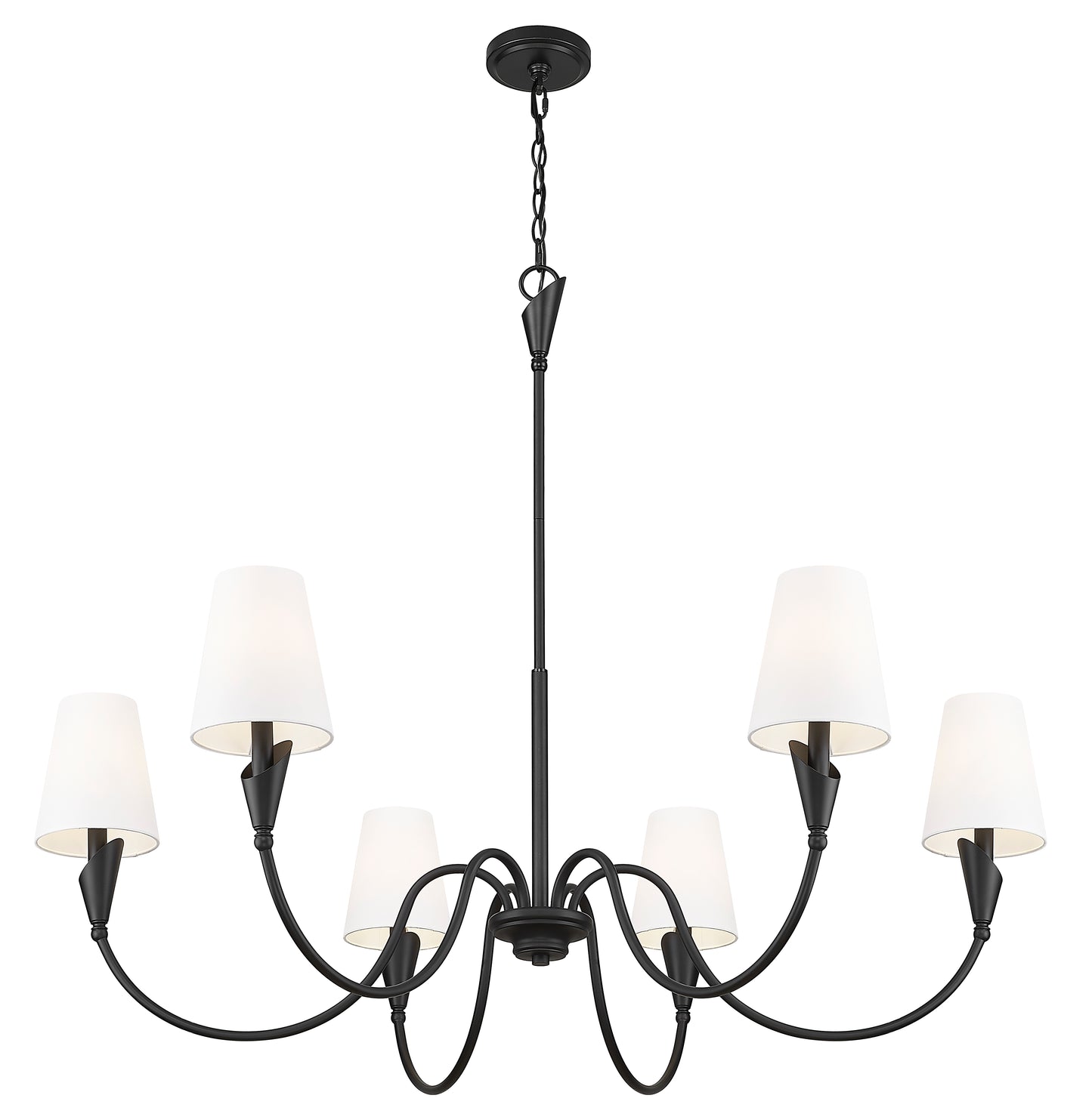 4014-46MB - Claudelle 6 Light 46" Chandelier - Matte Black