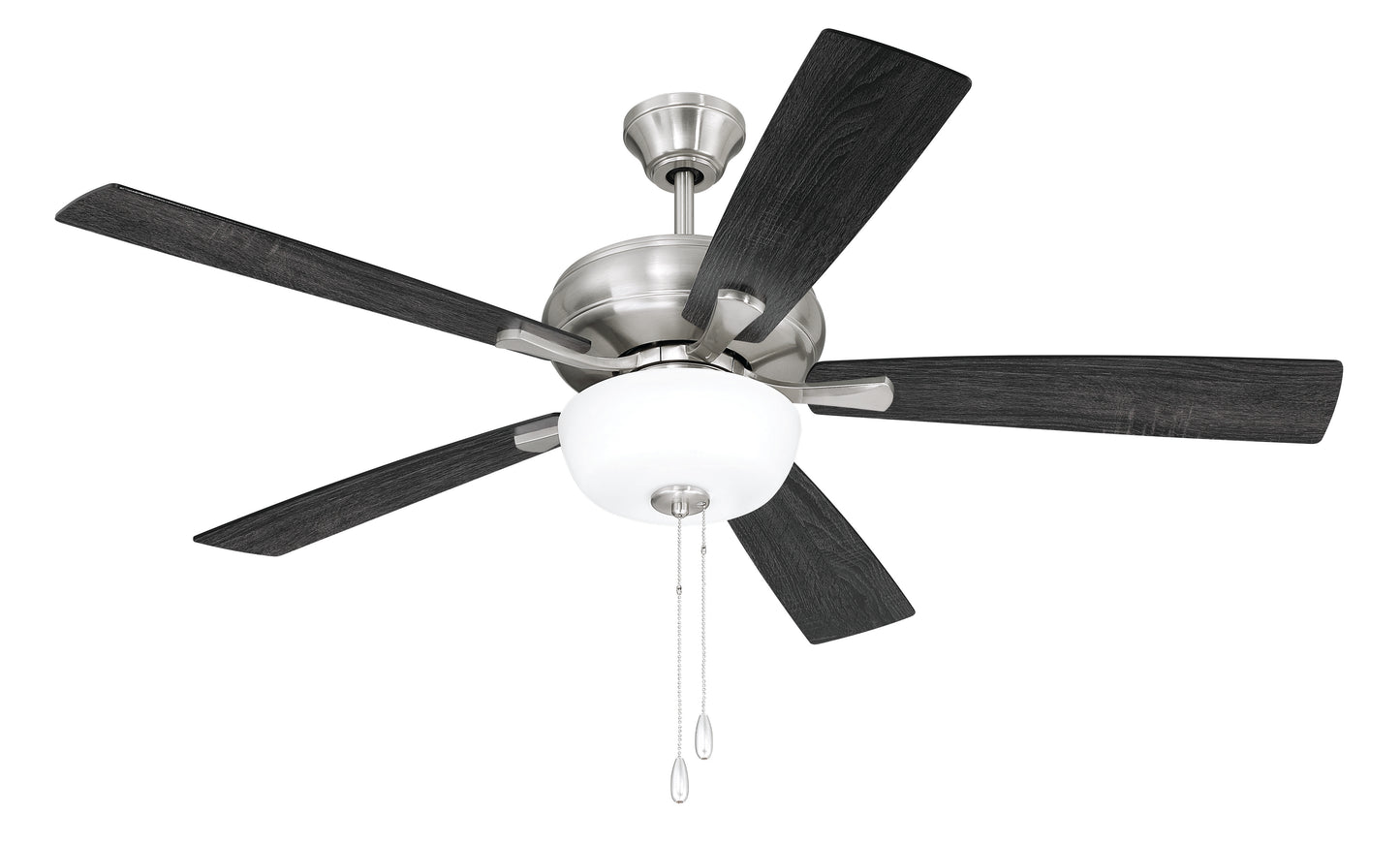 ECF211BNK5-BNGW - EOS 2 Light Frosted White Bowl 52" Ceiling Fan 52" 5 Blade Ceiling Fan with Light Kit - Brushed Nickel