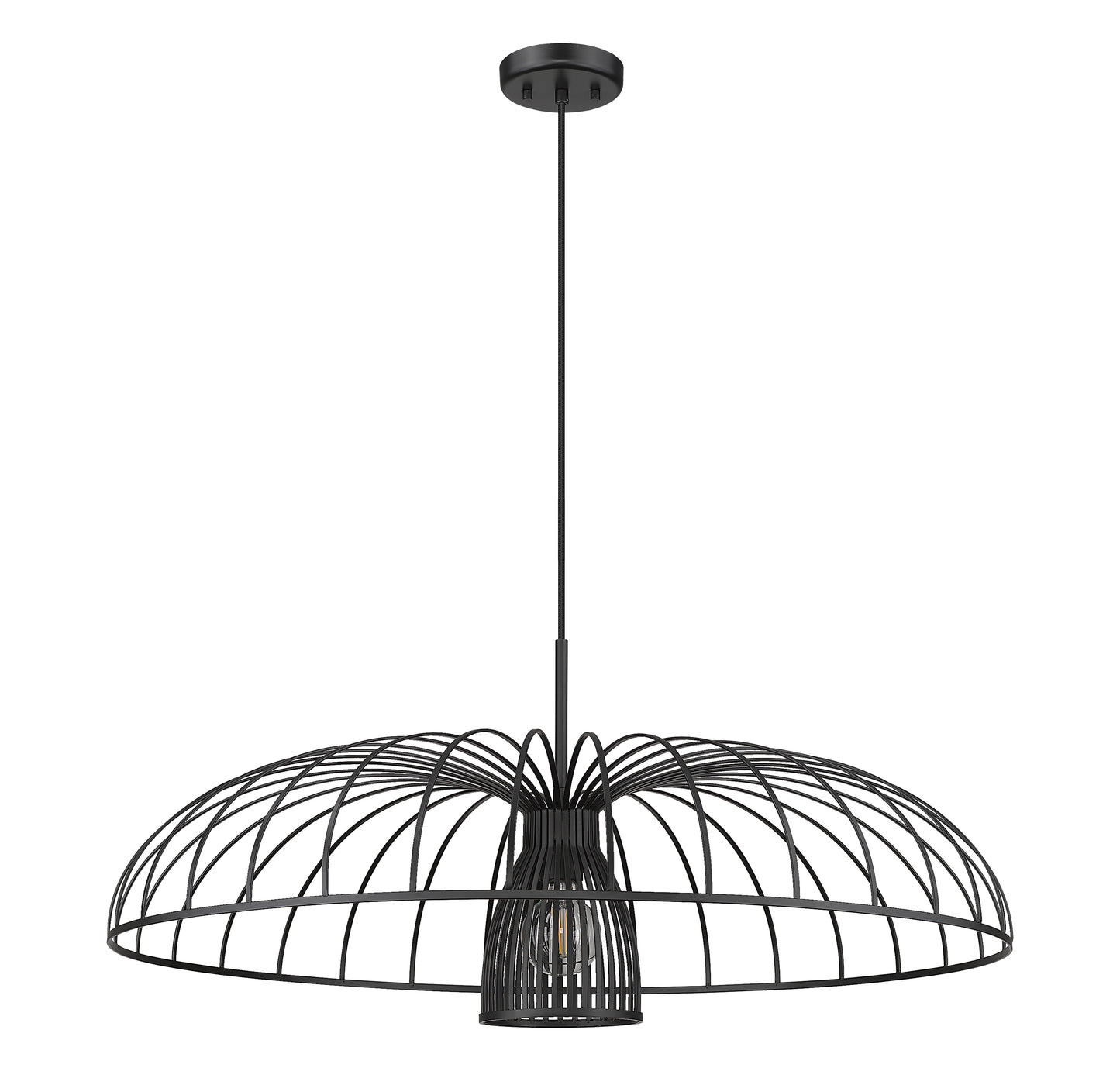 623P35-MB - Valencia 1 Light 35" Pendant - Matte Black