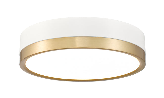 1006F12-MW-MGLD-LED - Algar 1 Light Flush 12" Mount - Matte White / Modern Gold