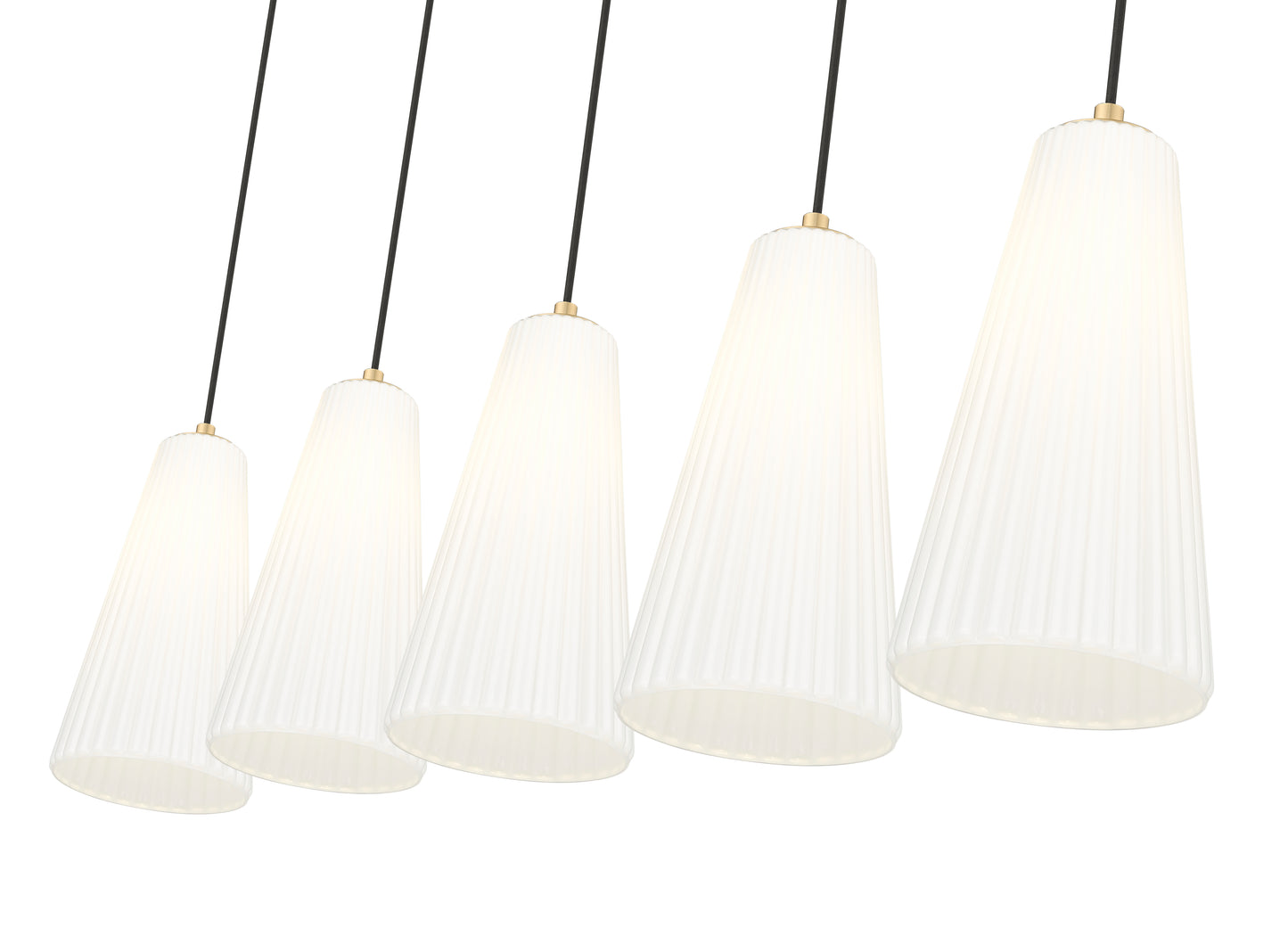 3043P7-5L-MGLD - Farrell 5 Light Linear 42" Chandelier - Modern Gold