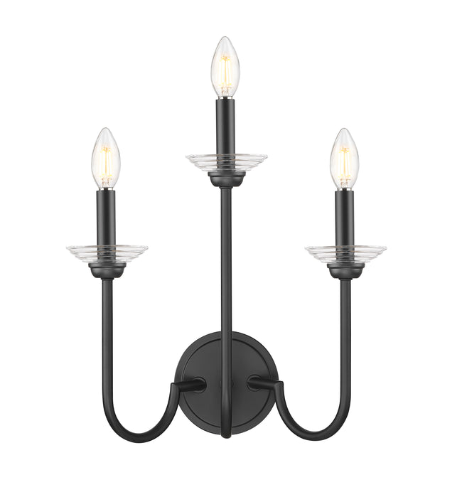 352-3S-MB - Allistair 3 Light Wall 16" Sconce - Matte Black