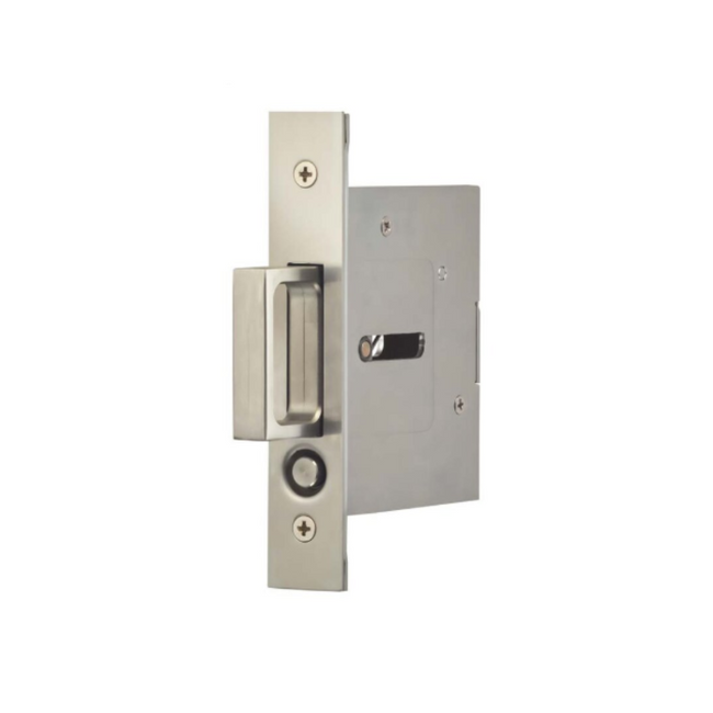 7035/N.14 - Large Modern Rectangle Passage Pocket Door - Mortise Hardware - Polished Nickel Lacquered
