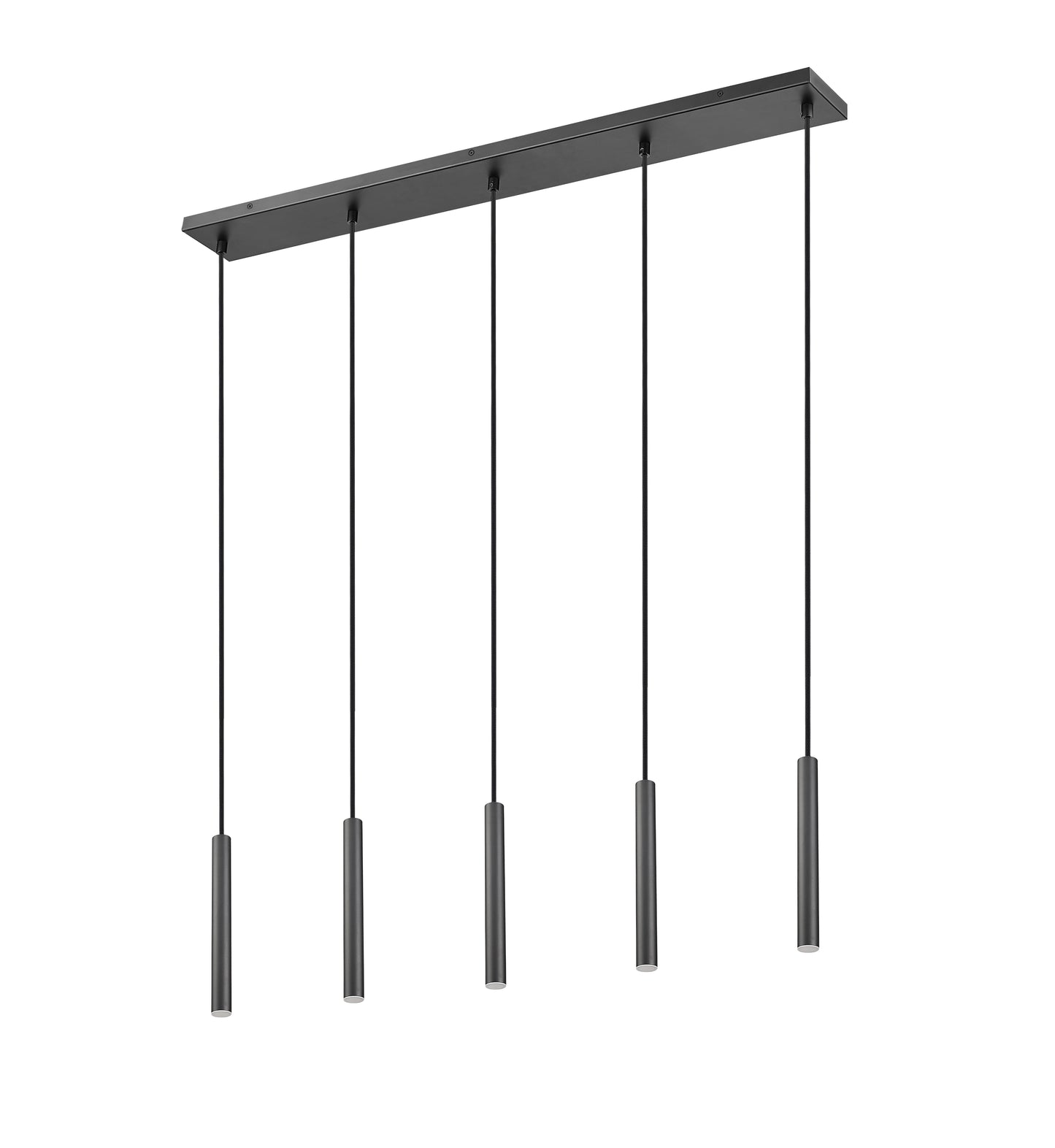 919MP12-5L-MB-LED - Forest 5 Light Linear 42" Chandelier - Matte Black