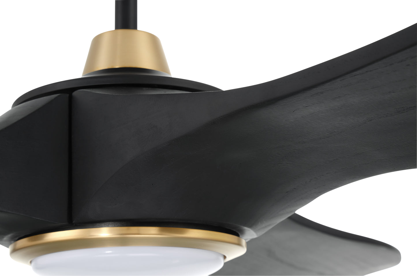 EVY60FBSB3-NWF - Envy 60" Ceiling fan, no Wifi 60" 3 Blade Ceiling Fan with Light Kit - Flat Black / Satin Brass