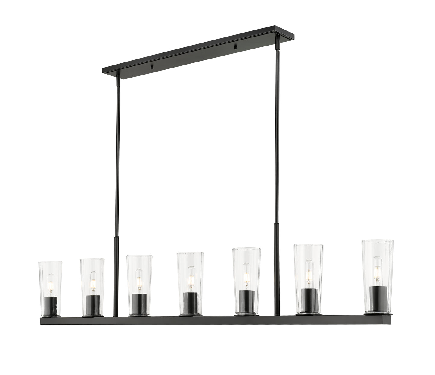 826-7L-MB - Titus 7 Light Linear 64" Chandelier - Matte Black