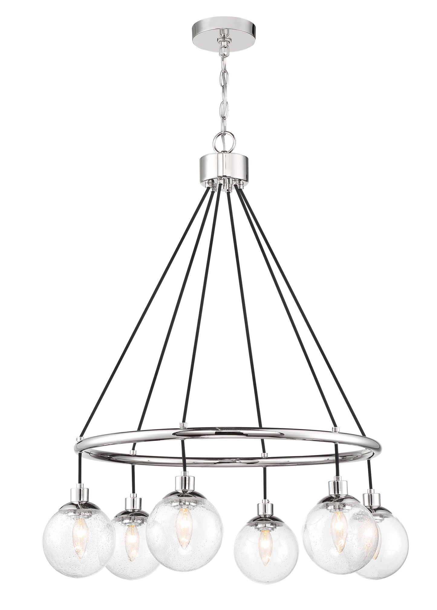 53326-CH - Que 6 Light 28" Wide Chandelier - Chrome