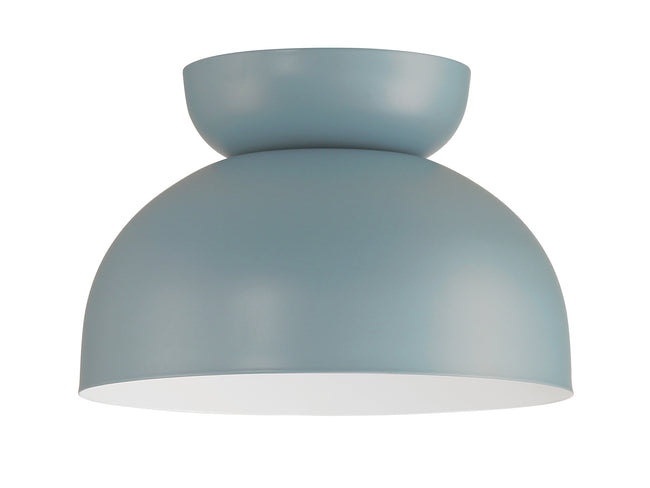 59181-DB - Ventura Dome 1 Light 10.5" Wide Flush Mount - Dusty Blue