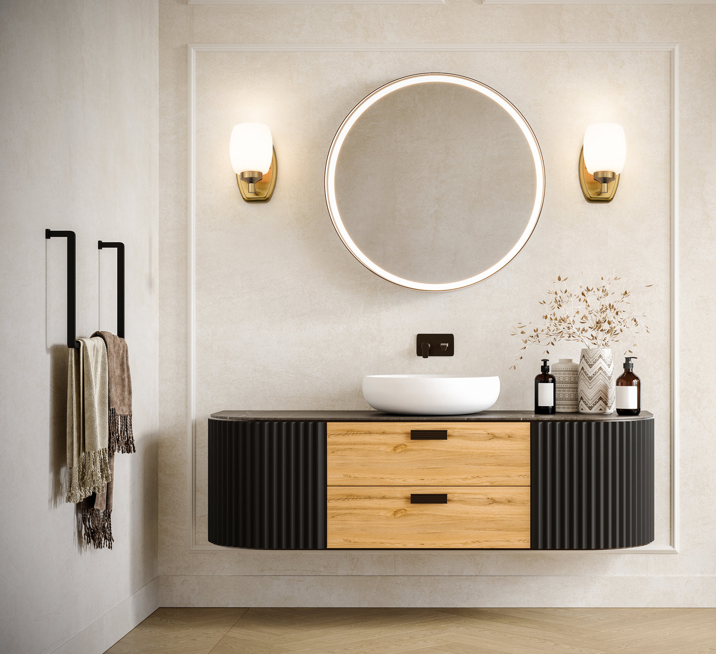 745-1S-LG - Kendrick 1 Light Wall 8" Sconce - Luxe Gold