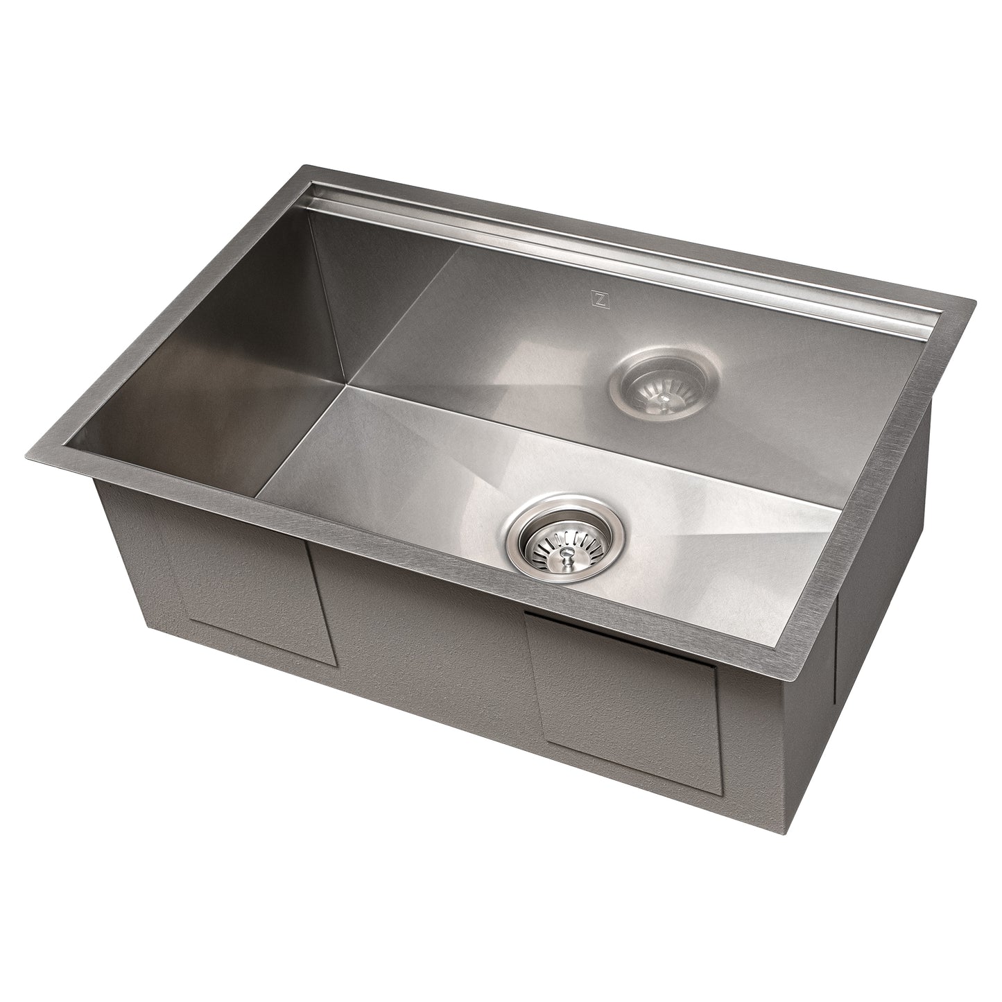 SLS-27S - 27" Garmisch Undermount Single Bowl Satin Stainless Steel Kitchen Sink with Bottom Grid and Accessories