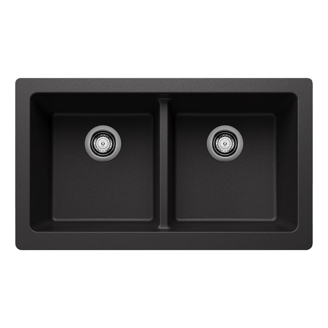 526547 - 33" Vintera Double Bowl Apron-Front Farmhouse Sink - Anthracite