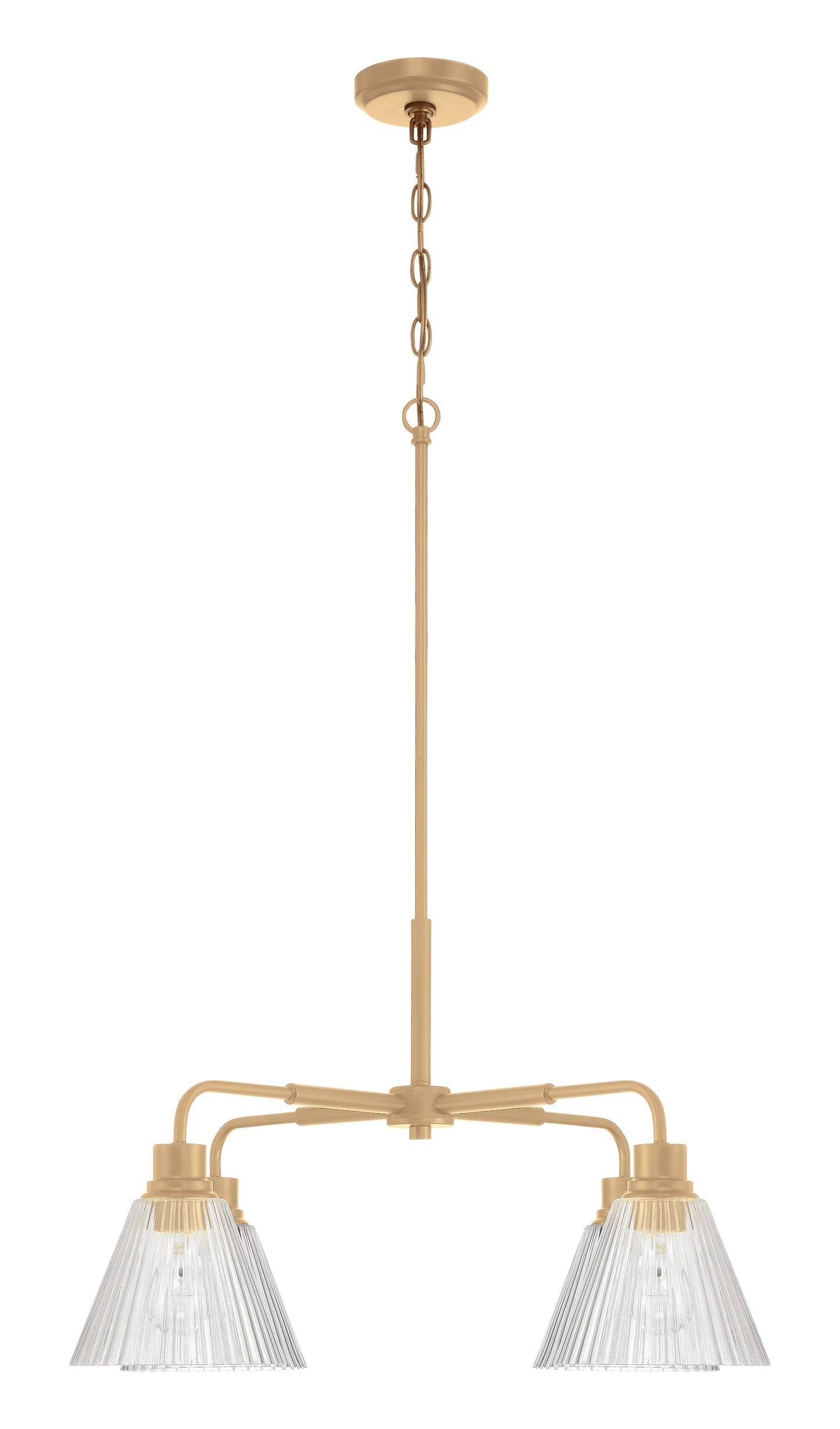 61124-CPZ - Pleated 4 Light 30" Wide Chandelier - Premium Bronze