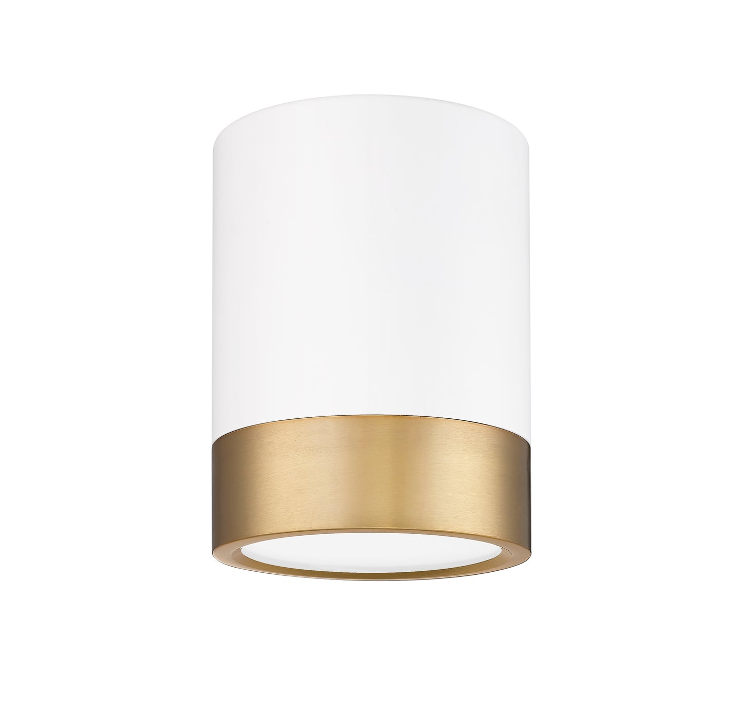 1006F6-MW-MGLD-LED - Algar 1 Light Flush 6" Mount - Matte White / Modern Gold