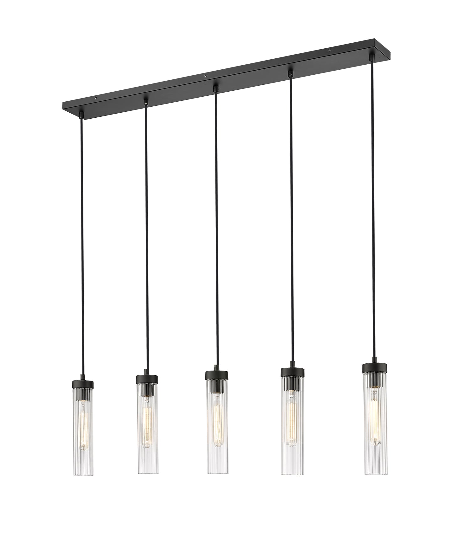740P-5L-MB - Beau 5 Light Linear 42" Chandelier - Matte Black