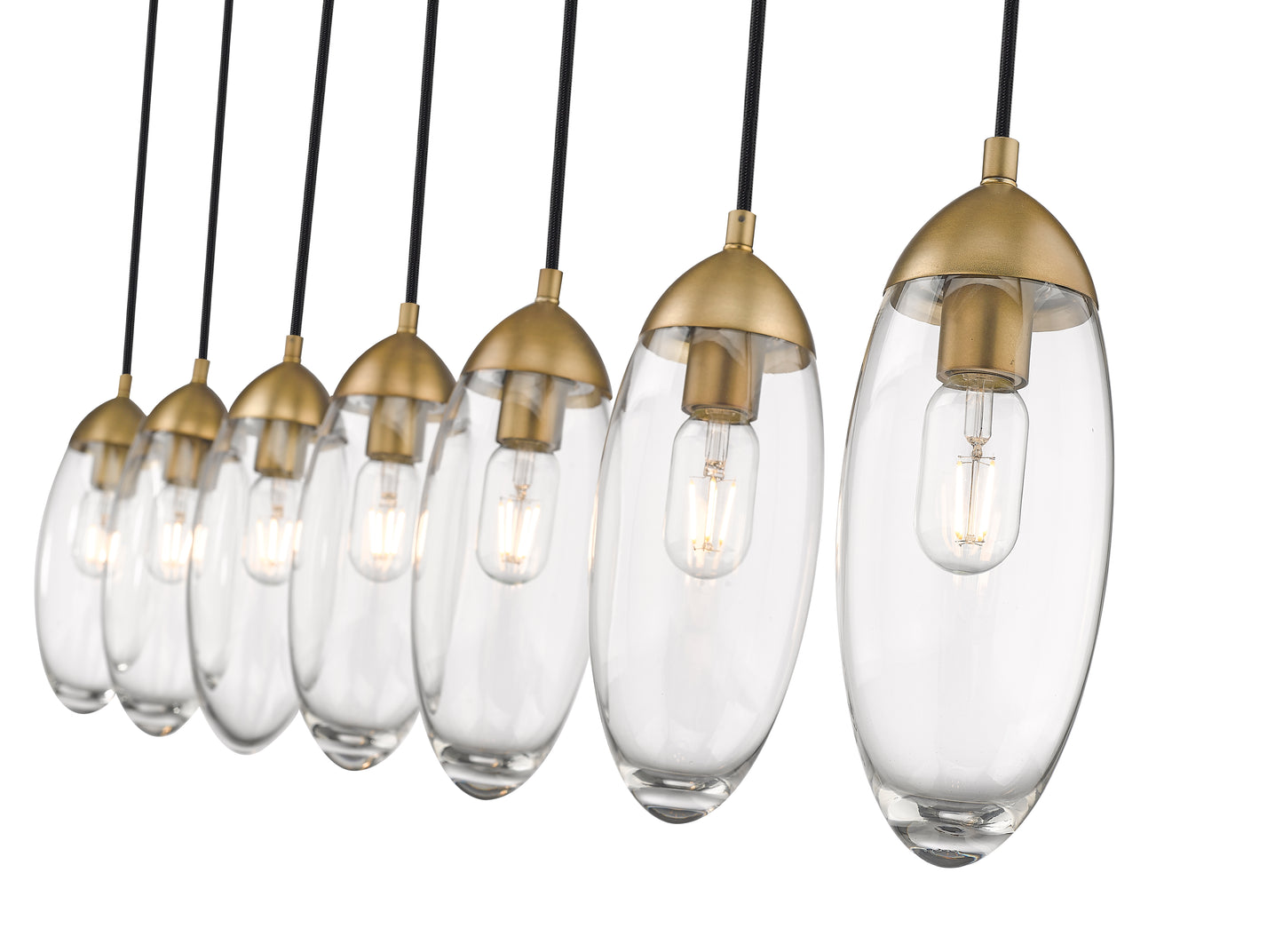 651P-7L-RB - Arden 7 Light Linear 54" Chandelier - Rubbed Brass