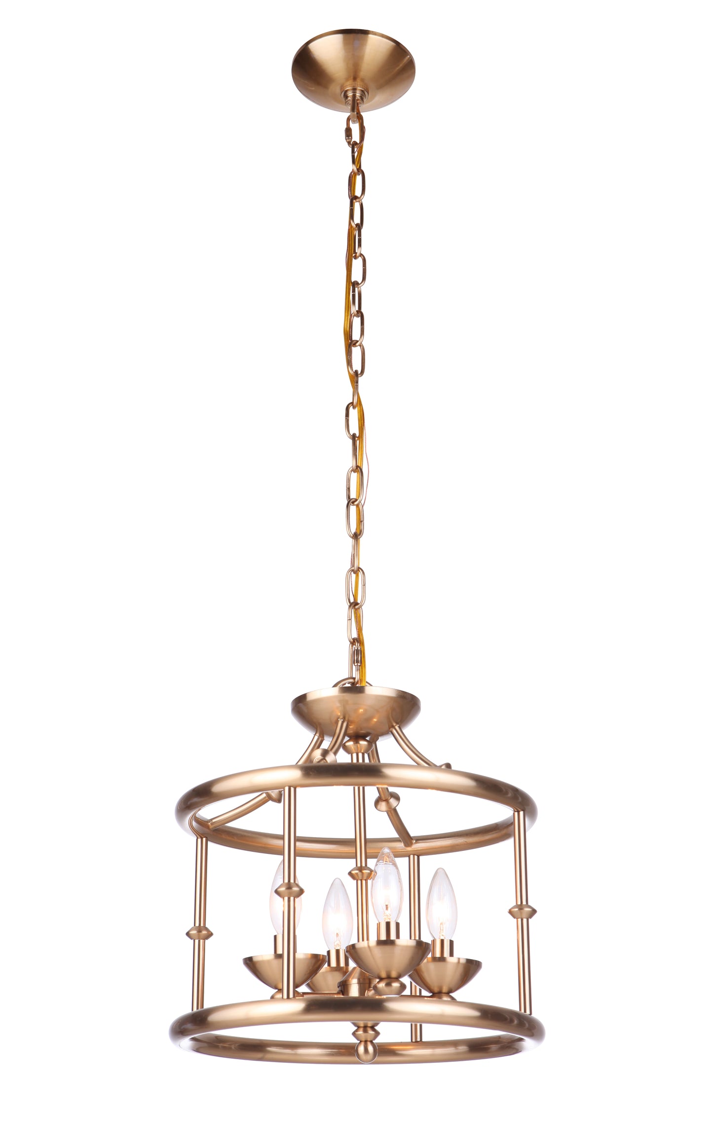 53754-SB - Marlowe 4 Light 14.75" High Convertible Semi-Flush - Satin Brass