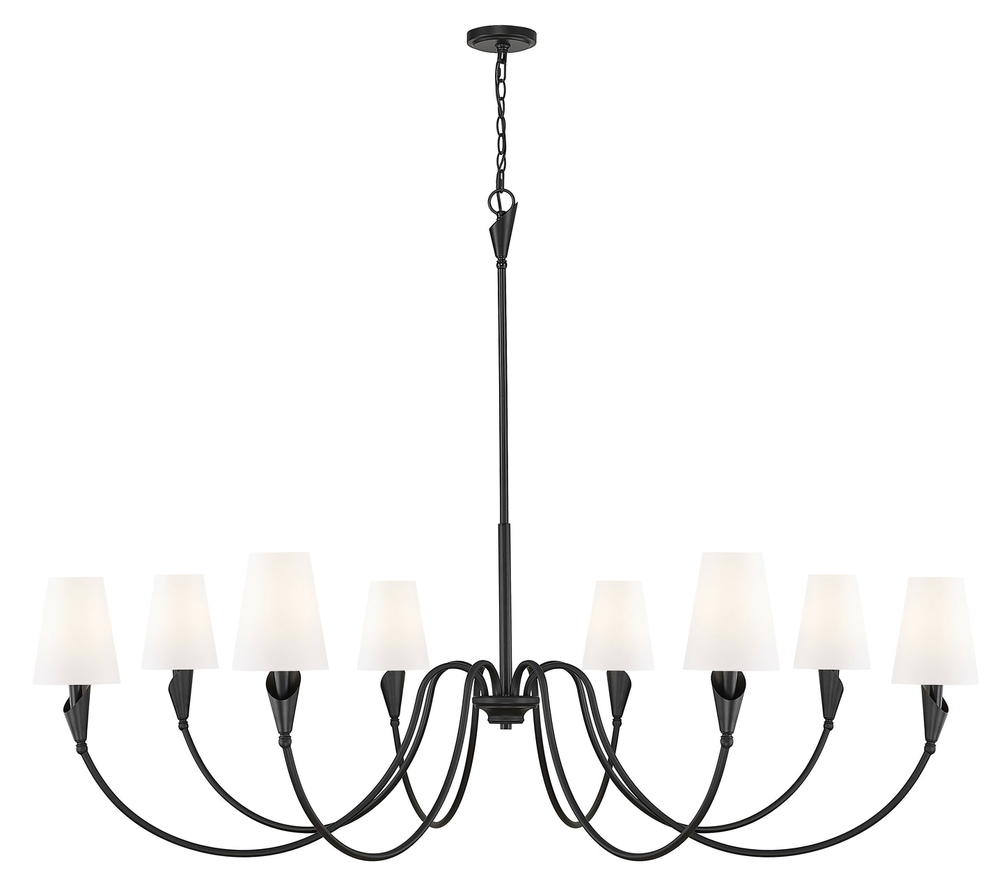 4014-65MB - Claudelle 8 Light 65" Chandelier - Matte Black