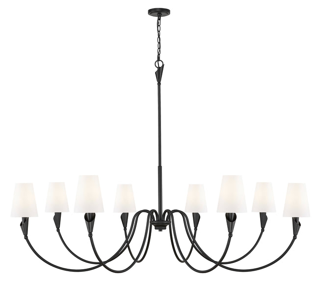 4014-65MB - Claudelle 8 Light 65" Chandelier - Matte Black