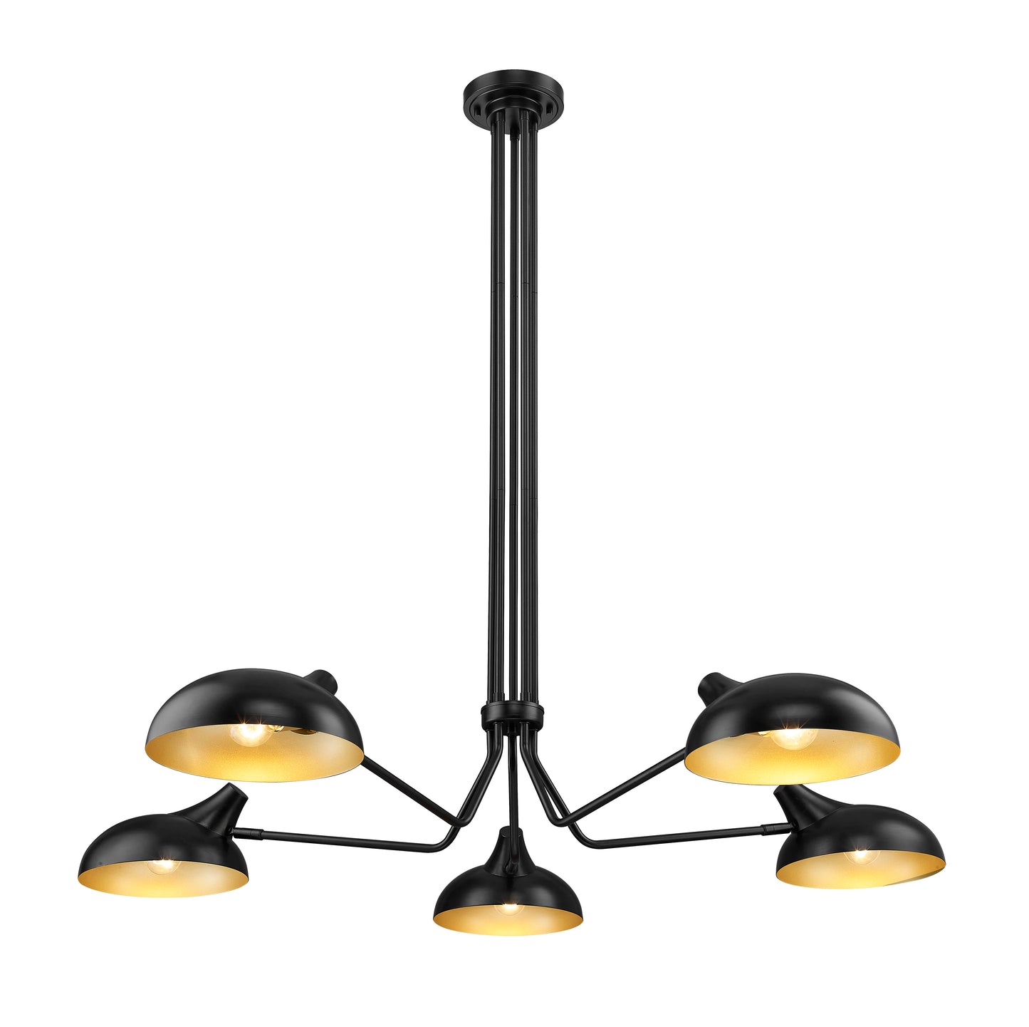 1942-5MB - Bellamy 5 Light 52" Chandelier - Matte Black