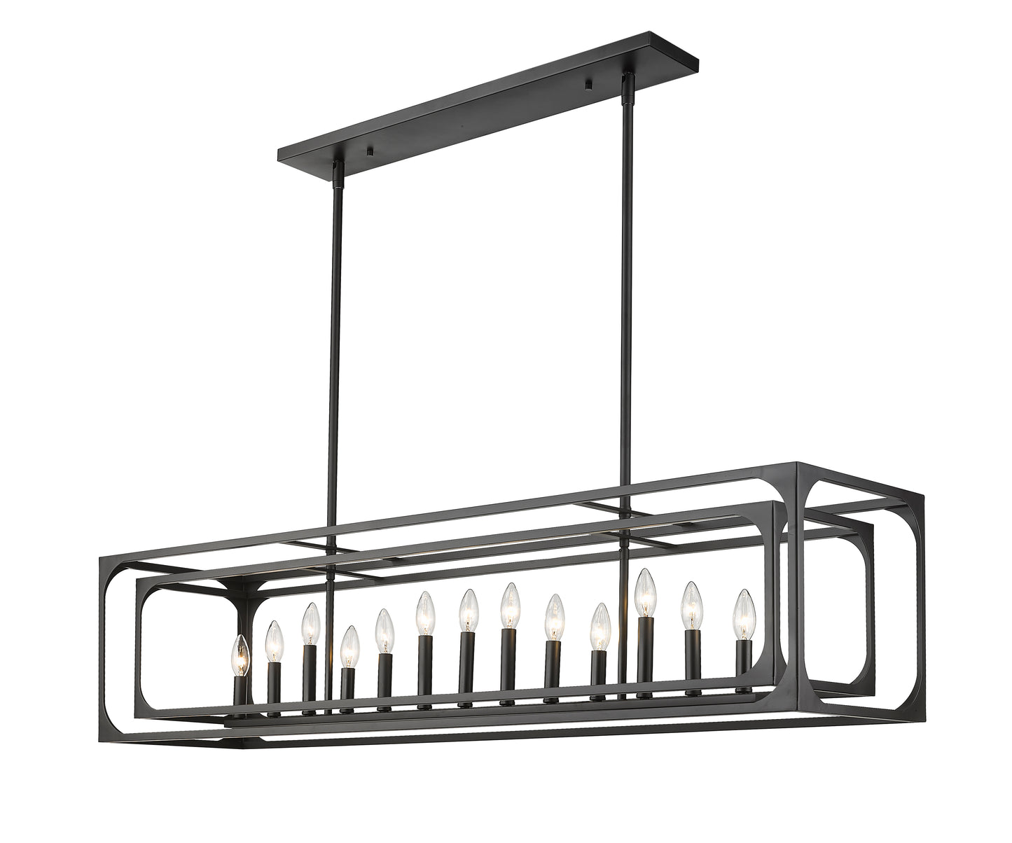 3038-13L-MB - Easton 13 Light Linear 54" Chandelier - Matte Black