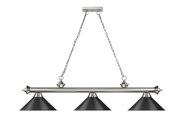 2306-3BN-MB15 - Cordon 3 Light 57" Billiard - Brushed Nickel