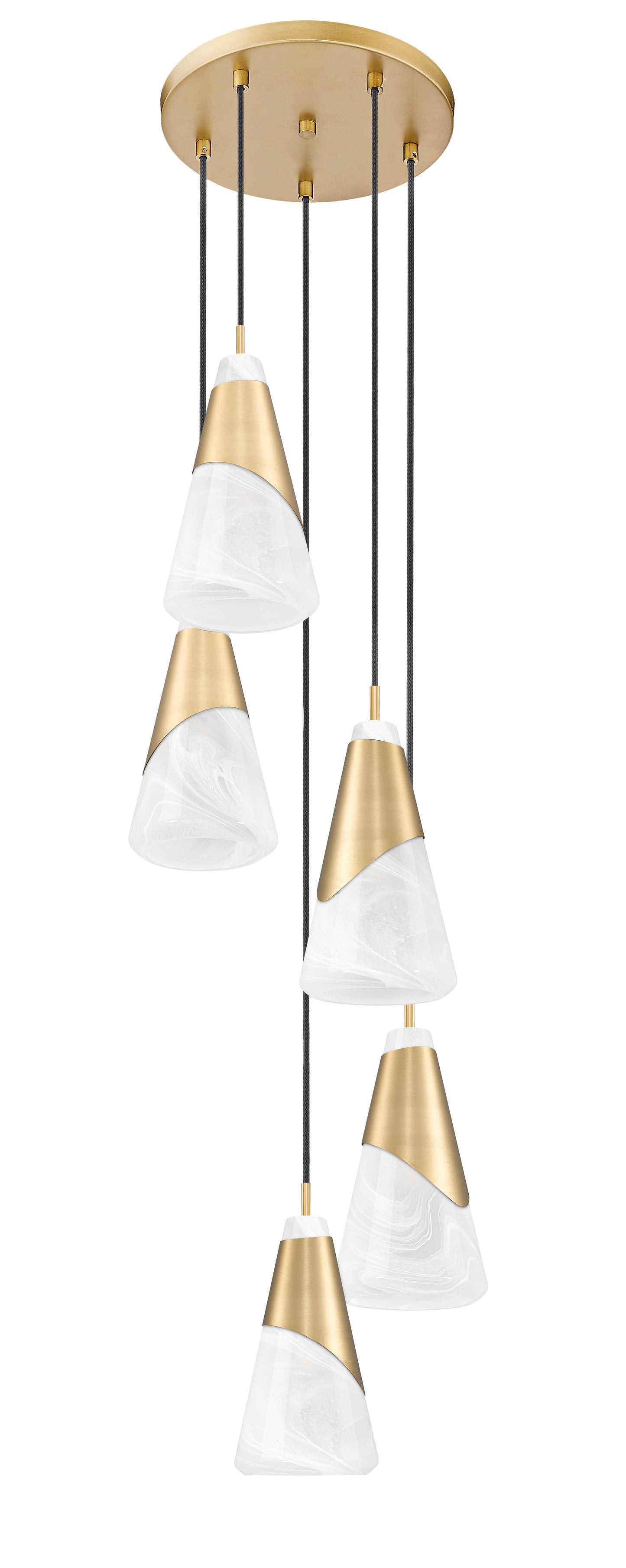 828P6-5R-MGLD - Aimie 5 Light 12" Chandelier - Modern Gold